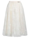 Elisabetta Franchi Woman Midi Skirt Cream Size 6 Polyamide In White