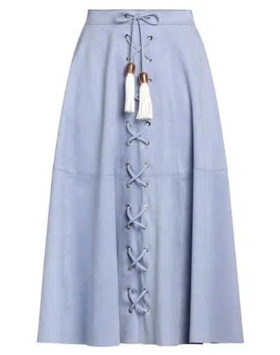 Elisabetta Franchi Woman Midi Skirt Light Blue Size 6 Polyester, Elastane In Blue