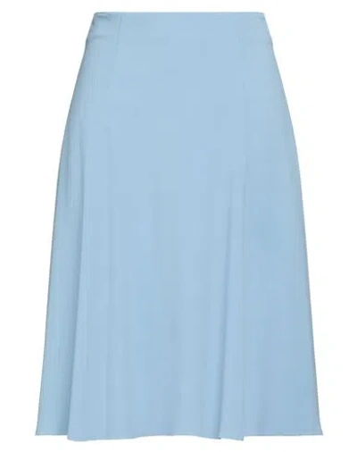 ELISABETTA FRANCHI ELISABETTA FRANCHI WOMAN MIDI SKIRT LIGHT BLUE SIZE 4 VISCOSE, ACETATE, ELASTANE