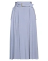 Elisabetta Franchi Woman Midi Skirt Light Blue Size 8 Viscose, Virgin Wool, Elastane In Blue