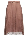 Elisabetta Franchi Woman Midi Skirt Light Brown Size 2 Polyester In Pink
