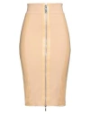 Elisabetta Franchi Woman Midi Skirt Light Brown Size 4 Polyamide, Elastane, Polyester In Beige