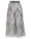 Elisabetta Franchi Woman Midi Skirt Light Grey Size 6 Polyamide, Plastic In Gray