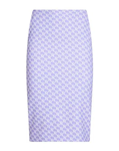 Elisabetta Franchi Woman Midi Skirt Lilac Size 4 Polyester, Elastane In Multi