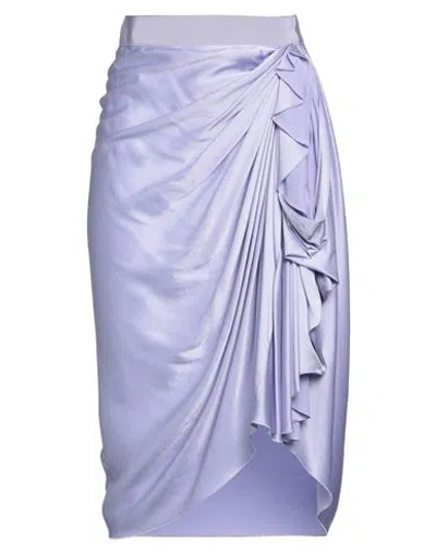Elisabetta Franchi Woman Midi Skirt Lilac Size 4 Silk In Purple