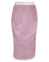 Elisabetta Franchi Woman Midi Skirt Mauve Size 4 Cotton, Glass In Purple