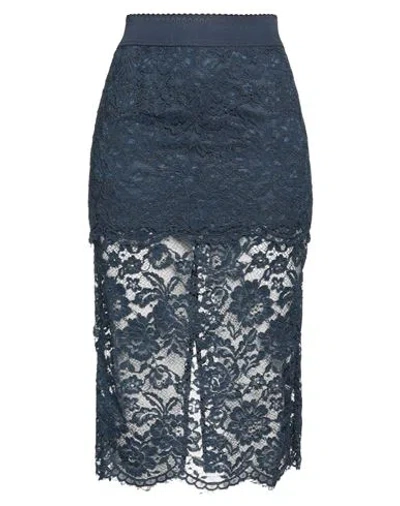 Elisabetta Franchi Woman Midi Skirt Midnight Blue Size 8 Polyamide, Viscose