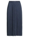 Elisabetta Franchi Woman Midi Skirt Midnight Blue Size 8 Viscose, Polyester