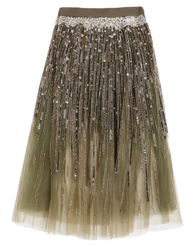 Elisabetta Franchi Woman Midi Skirt Military Green Size 4 Polyamide