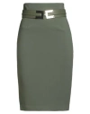 Elisabetta Franchi Woman Midi Skirt Military Green Size 6 Polyester, Elastane, Textile Fibers