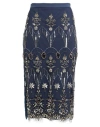 Elisabetta Franchi Woman Midi Skirt Navy Size 4 Polyester In Navy