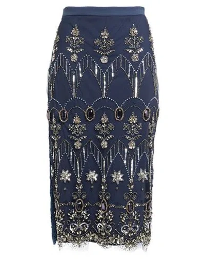 Elisabetta Franchi Woman Midi Skirt Navy Size 4 Polyester