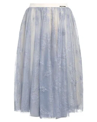 Elisabetta Franchi Woman Midi Skirt Pastel Blue Size 4 Polyester