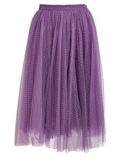 Elisabetta Franchi Woman Midi Skirt Purple Size 6 Polyester, Polyamide