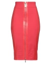 Elisabetta Franchi Woman Midi Skirt Red Size 4 Polyamide, Elastane, Polyester In Red