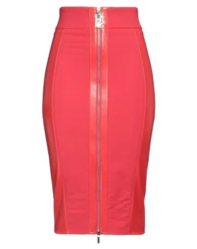Elisabetta Franchi Woman Midi Skirt Red Size 4 Polyamide, Elastane, Polyester