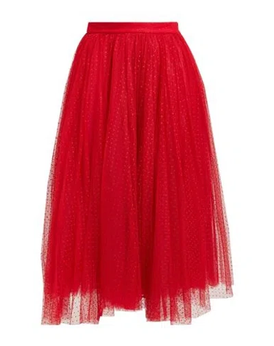 Elisabetta Franchi Woman Midi Skirt Red Size 6 Polyester, Polyamide