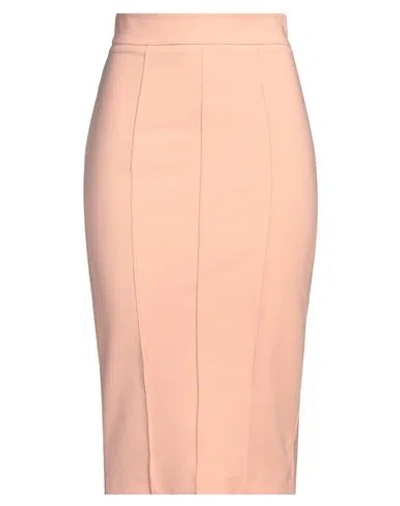 Elisabetta Franchi Woman Midi Skirt Salmon Pink Size 4 Polyamide, Elastane