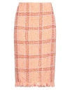 Elisabetta Franchi Woman Midi Skirt Salmon Pink Size 4 Polyamide, Viscose