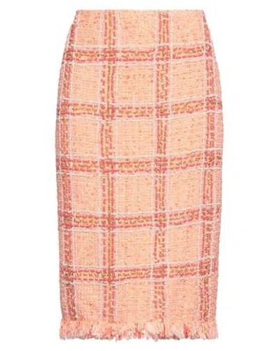 Elisabetta Franchi Woman Midi Skirt Salmon Pink Size 4 Polyamide, Viscose