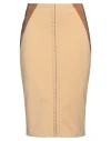 Elisabetta Franchi Woman Midi Skirt Sand Size 4 Polyamide, Elastane, Polyester In Beige