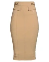Elisabetta Franchi Woman Midi Skirt Sand Size 6 Polyamide, Elastane, Viscose In Sand
