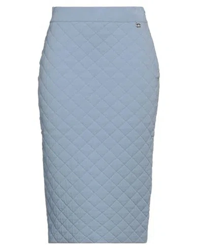 Elisabetta Franchi Woman Midi Skirt Sky Blue Size 10 Viscose, Polyester, Polypropylene