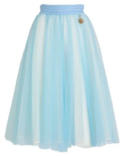 Elisabetta Franchi Woman Midi Skirt Sky Blue Size 4 Polyamide, Cupro, Elastane