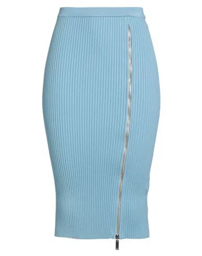 Elisabetta Franchi Woman Midi Skirt Sky Blue Size 6 Viscose, Polyester, Polyamide