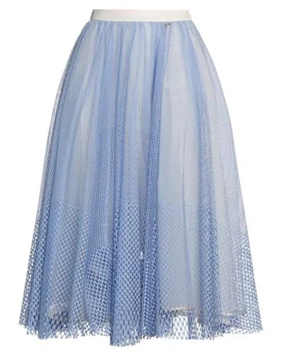 Elisabetta Franchi Woman Midi Skirt Sky Blue Size 6 Polyester