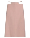Elisabetta Franchi Woman Midi Skirt Taupe Size 8 Wool, Viscose, Silk, Textile Fibers In Grey