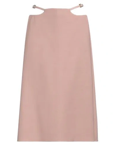 Elisabetta Franchi Woman Midi Skirt Taupe Size 8 Wool, Viscose, Silk, Textile Fibers In Grey