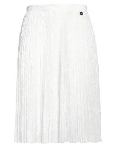 Elisabetta Franchi Woman Midi Skirt White Size 10 Polyester In White