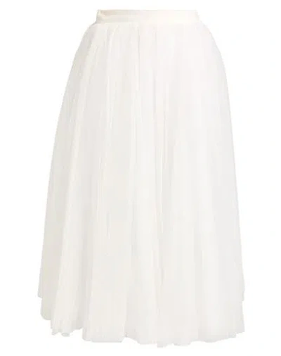 Elisabetta Franchi Woman Midi Skirt White Size 4 Polyester, Polyamide