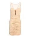 Elisabetta Franchi Woman Mini Dress Beige Size 6 Polyamide, Elastane