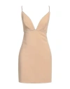 Elisabetta Franchi Woman Mini Dress Beige Size 8 Viscose, Elastane, Polyester