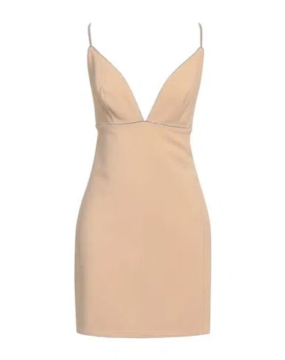 Elisabetta Franchi Woman Mini Dress Beige Size 8 Viscose, Elastane, Polyester