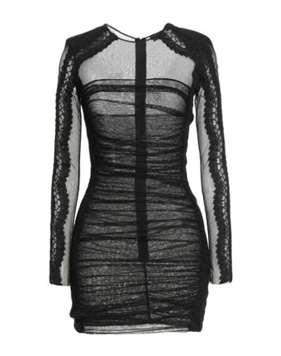 Elisabetta Franchi Woman Mini Dress Black Size 10 Cotton, Elastane, Acrylic, Polyamide, Mohair Wool