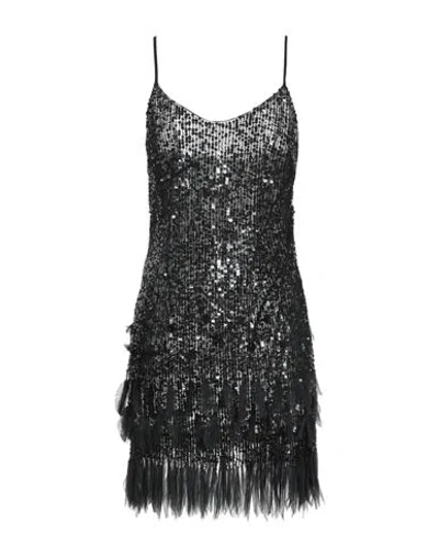 Elisabetta Franchi Woman Mini Dress Black Size 10 Polyamide, Plastic, Glass, Silk