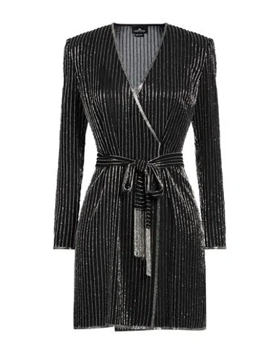 Elisabetta Franchi Woman Mini Dress Black Size 10 Polyester, Glass