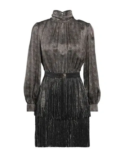 Elisabetta Franchi Woman Mini Dress Black Size 8 Silk, Acetate, Viscose, Polyester
