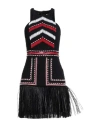 Elisabetta Franchi Woman Mini Dress Black Size 2 Cotton, Viscose, Polyamide, Plastic, Glass In Black
