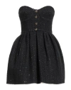 Elisabetta Franchi Woman Mini Dress Black Size 4 Cotton, Acrylic, Polyester, Textile Fibers, Metal