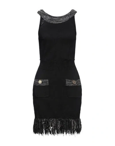 Elisabetta Franchi Woman Mini Dress Black Size 4 Cotton, Viscose, Polyester, Acrylic, Acetate