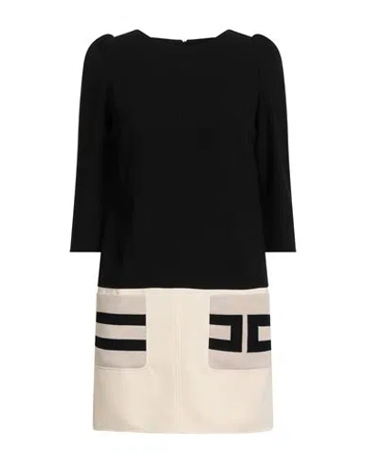 Elisabetta Franchi Woman Mini Dress Black Size 4 Polyester, Viscose In Multi
