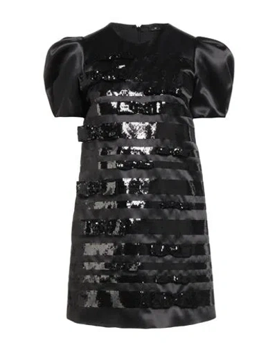 ELISABETTA FRANCHI ELISABETTA FRANCHI WOMAN MINI DRESS BLACK SIZE 4 POLYESTER, VISCOSE, PLASTIC