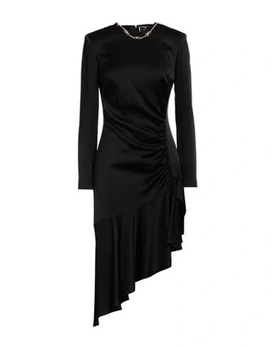 ELISABETTA FRANCHI ELISABETTA FRANCHI WOMAN MINI DRESS BLACK SIZE 6 ACETATE, VISCOSE