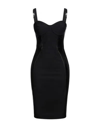 Elisabetta Franchi Woman Mini Dress Black Size 6 Polyamide, Elastane, Polyester, Polyurethane Coated