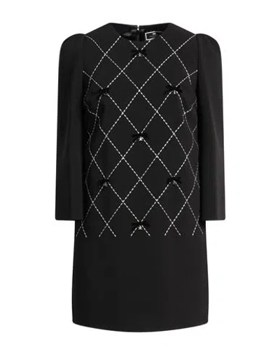 Elisabetta Franchi Woman Mini Dress Black Size 6 Polyester, Elastane