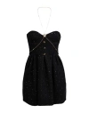 Elisabetta Franchi Woman Mini Dress Black Size 8 Cotton, Acrylic, Synthetic Fibers, Polyamide, Metal